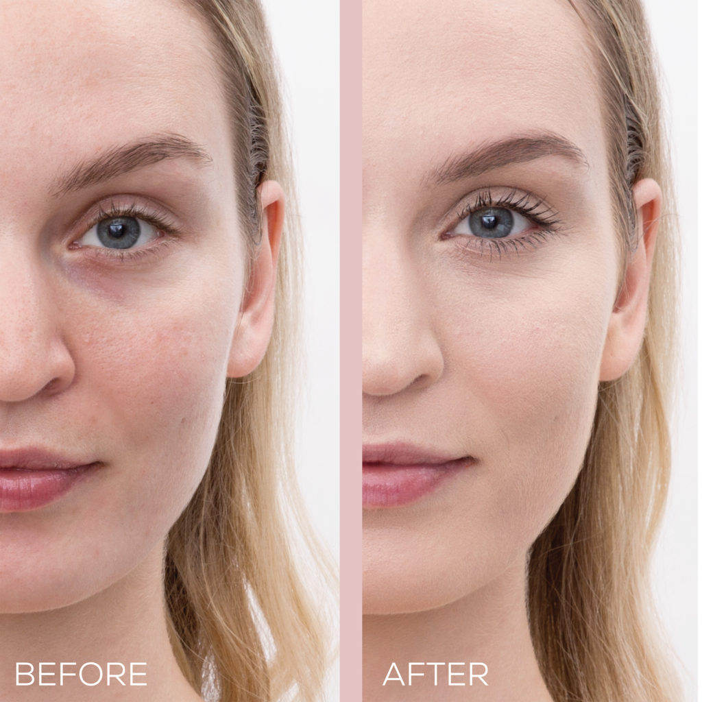 Acne coverage before and after
