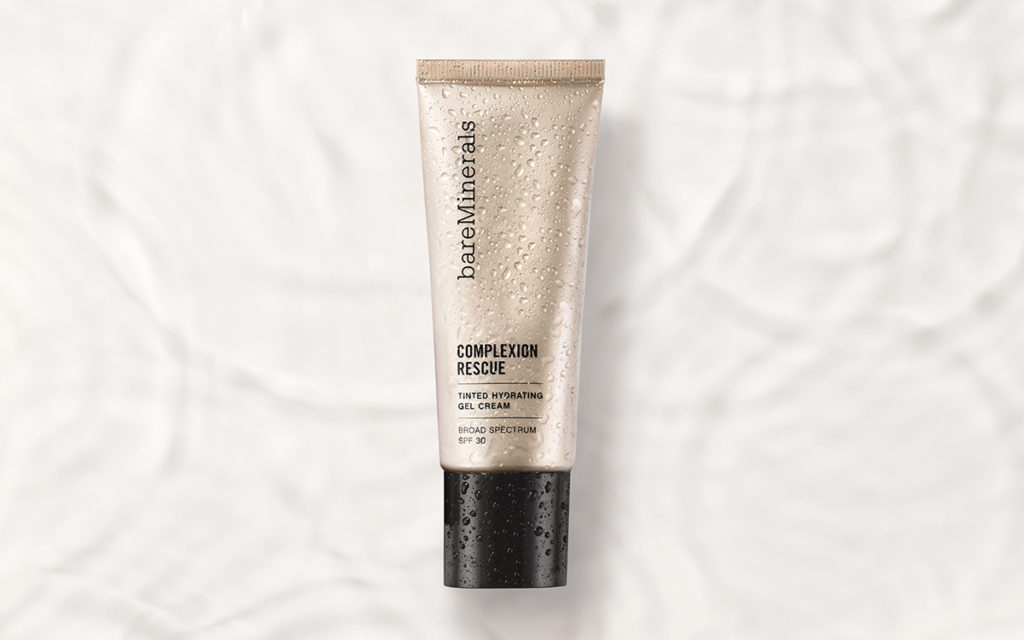 complexion rescue tinted hydrating gel cream with water droplets